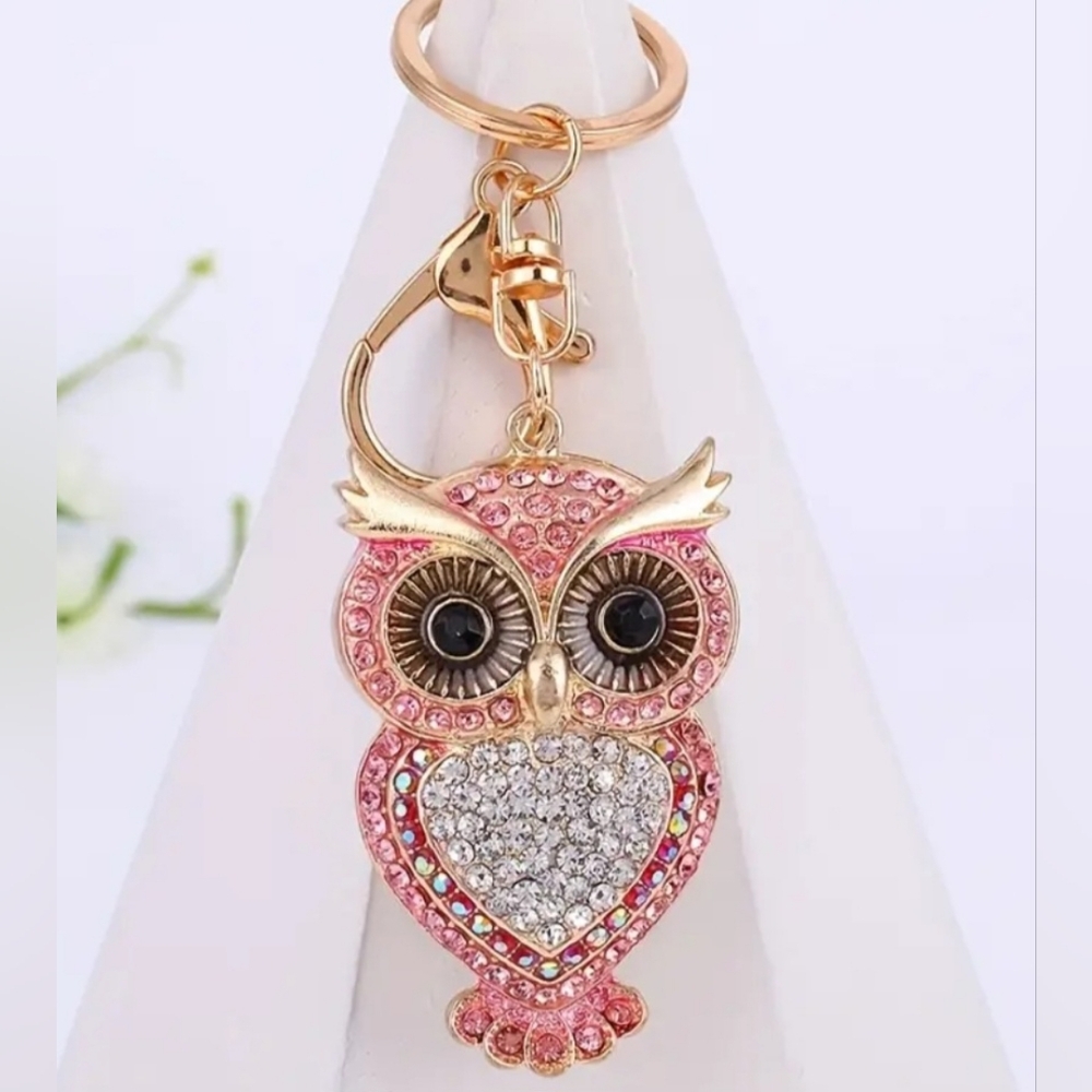 Owl Rhinestone Keychain/Charm - Picture 2 of 3